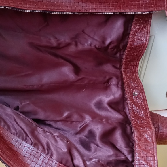 Men's Member's Only basket weave brown leather jacket coat Small - Picture 14 of 14